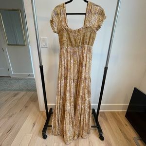 Free People Cap Sleeve Floral Maxi Dress